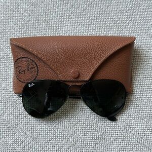 Aviator Large Metal Black Sunglasses